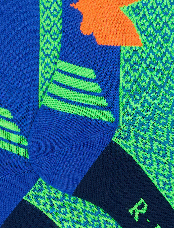 Calze corte tecniche donna verde fluo fantasia triangolini - Gallo 1927 - Official Online Shop