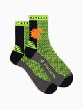 Calze corte tecniche uomo giallo fluo fantasia triangolini - Gallo 1927 - Official Online Shop
