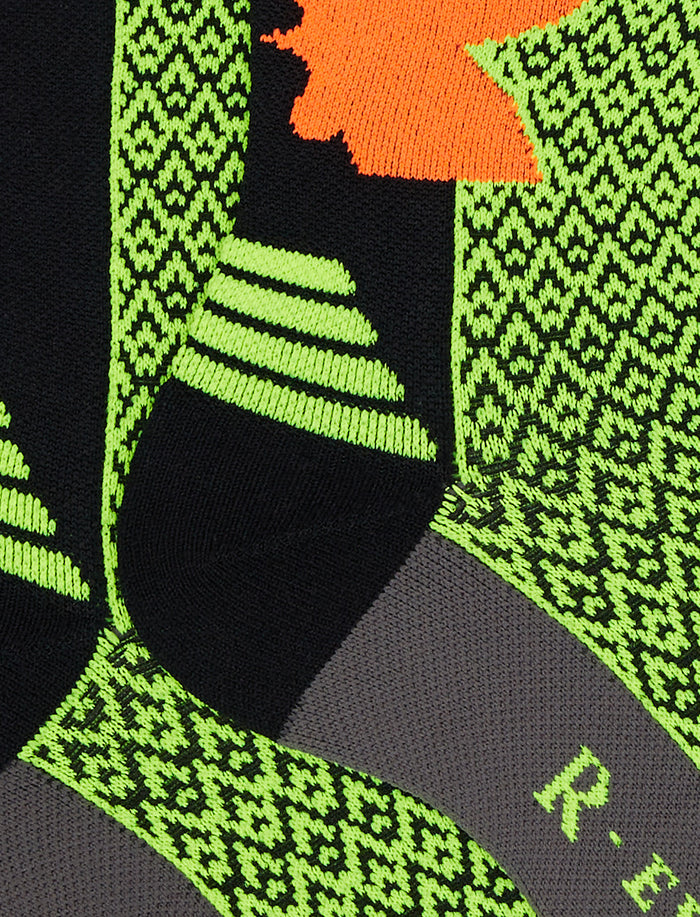 Calze corte tecniche uomo giallo fluo fantasia triangolini - Gallo 1927 - Official Online Shop