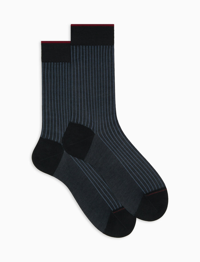 Calze corte uomo cotone antracite twin rib - Gallo 1927 - Official Online Shop