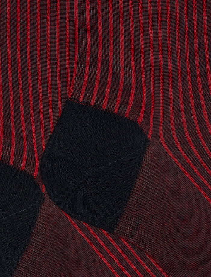 Calze corte uomo cotone blu/papavero twin rib - Gallo 1927 - Official Online Shop