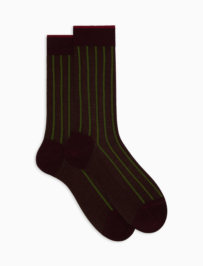 Calze corte uomo cotone bordò twin rib spaziata - Gallo 1927 - Official Online Shop