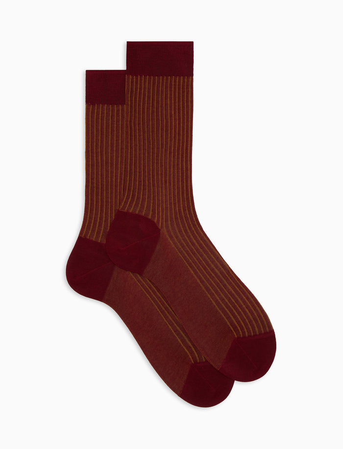 Calze corte uomo cotone bordò twin rib - Gallo 1927 - Official Online Shop