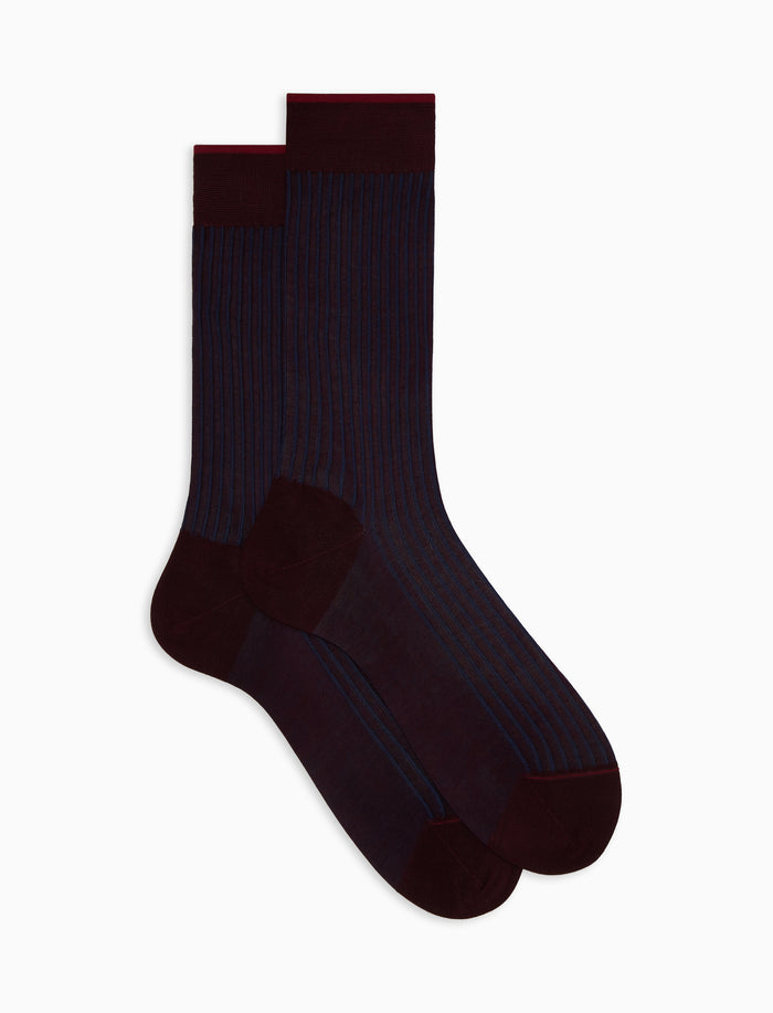 Calze corte uomo cotone bordò twin rib - Gallo 1927 - Official Online Shop