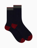 Calze corte uomo cotone e cashmere navy tinta unita e contrasti - Gallo 1927 - Official Online Shop