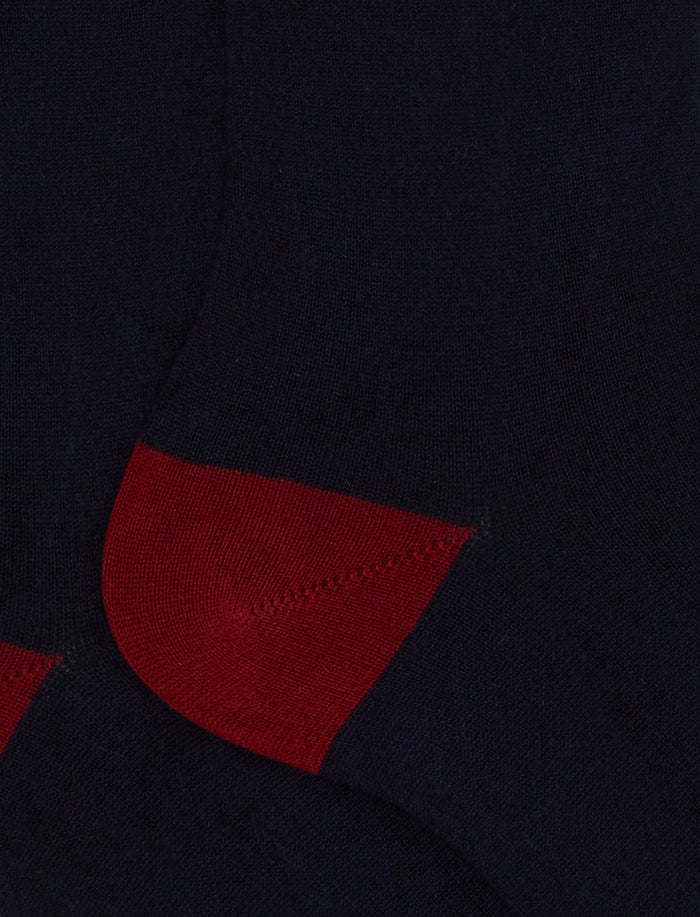 Calze corte uomo cotone e cashmere navy tinta unita e contrasti - Gallo 1927 - Official Online Shop