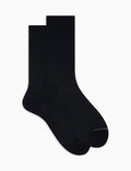 Calze corte uomo cotone tinta unita a coste blu - Gallo 1927 - Official Online Shop