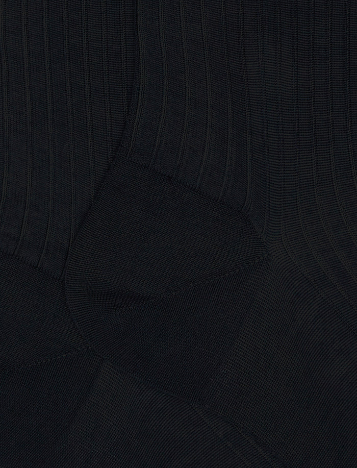 Calze corte uomo cotone tinta unita a coste blu - Gallo 1927 - Official Online Shop
