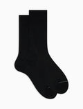 Calze corte uomo cotone tinta unita a coste nero - Gallo 1927 - Official Online Shop