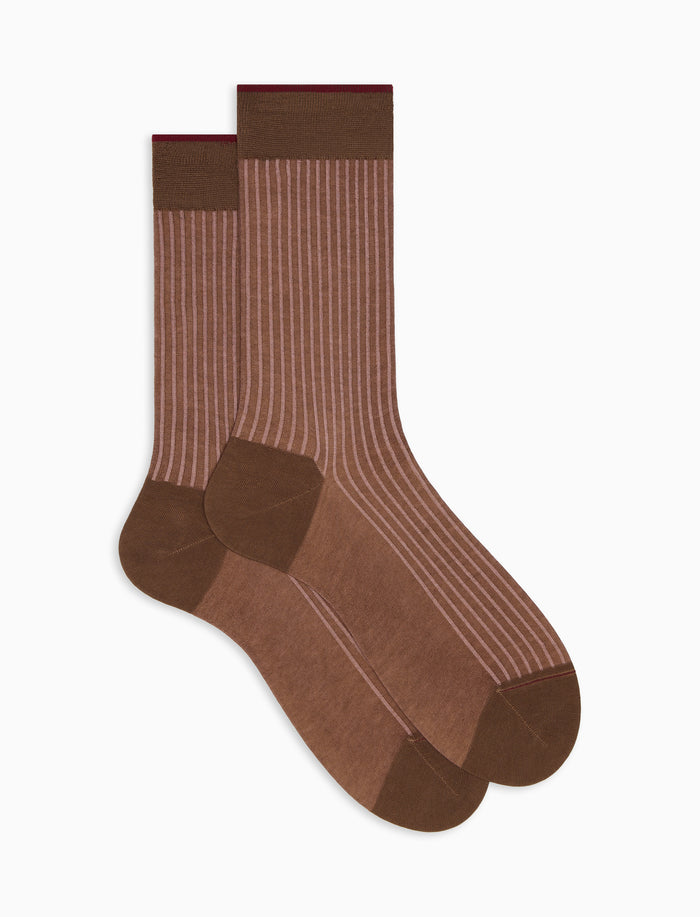 Calze corte uomo cotone tortora twin rib - Gallo 1927 - Official Online Shop