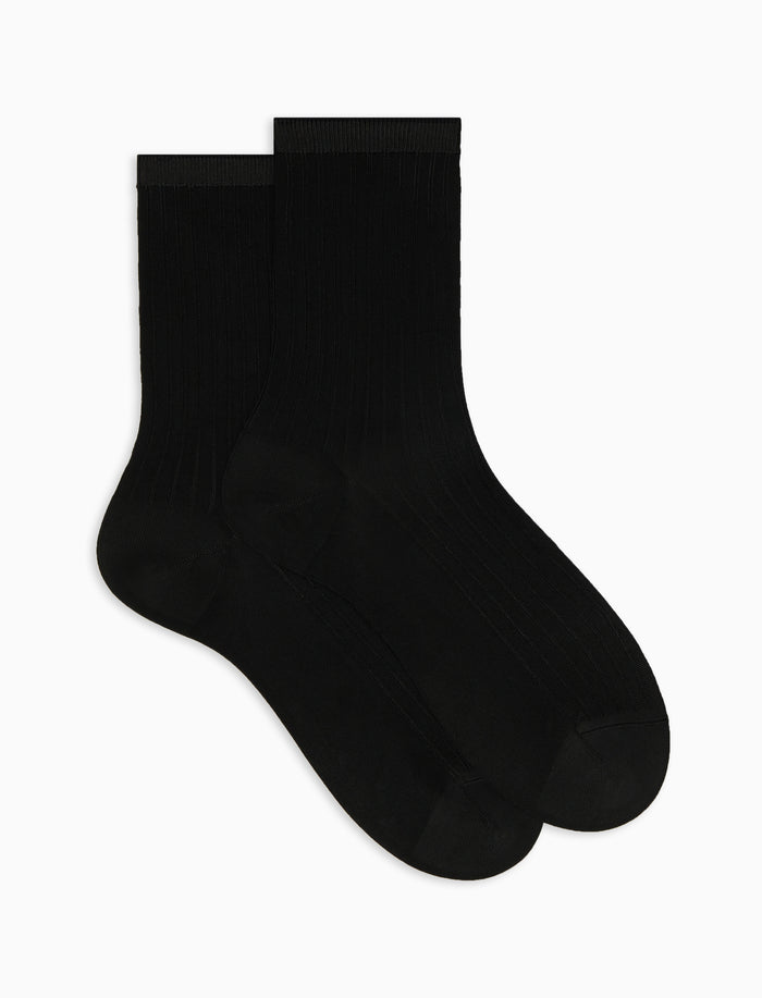 Calze corte viscosa nero tinta unita a coste - Gallo 1927 - Official Online Shop