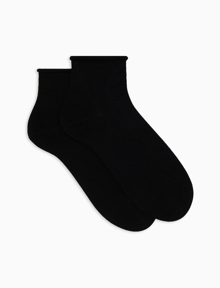 Calze cortissime donna cotone nero tinta unita - Gallo 1927 - Official Online Shop