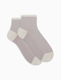 Calze cortissime donna poliammide e lurex twin rib grigio - Gallo 1927 - Official Online Shop