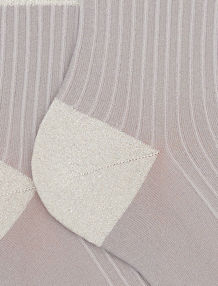 Calze cortissime donna poliammide e lurex twin rib grigio - Gallo 1927 - Official Online Shop