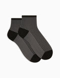 Calze cortissime donna poliammide e lurex twin rib nero - Gallo 1927 - Official Online Shop