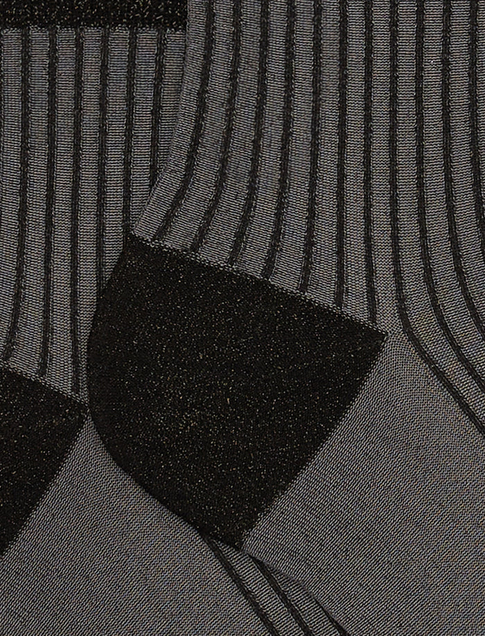 Calze cortissime donna poliammide e lurex twin rib nero - Gallo 1927 - Official Online Shop