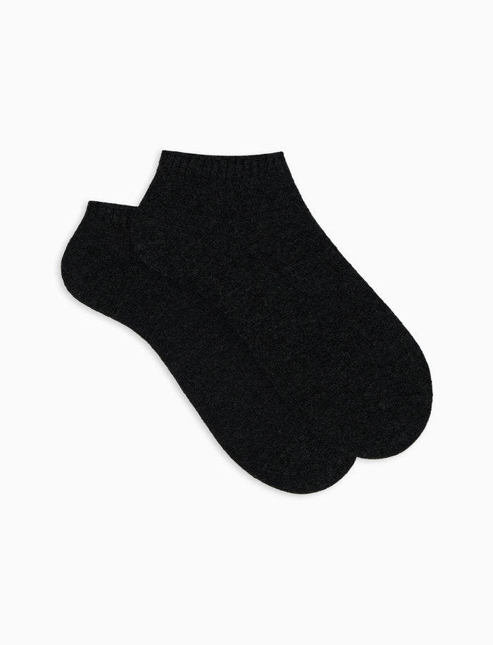 Calze fantasmini donna cashmere antracite tinta unita - Gallo 1927 - Official Online Shop
