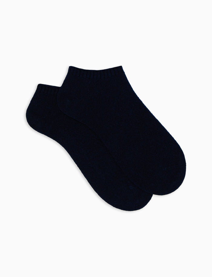 Calze fantasmini donna cashmere blu tinta unita - Gallo 1927 - Official Online Shop