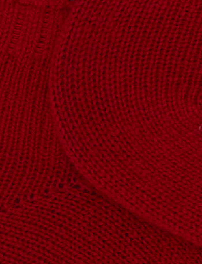 Calze fantasmini donna cashmere rosso tinta unita - Gallo 1927 - Official Online Shop