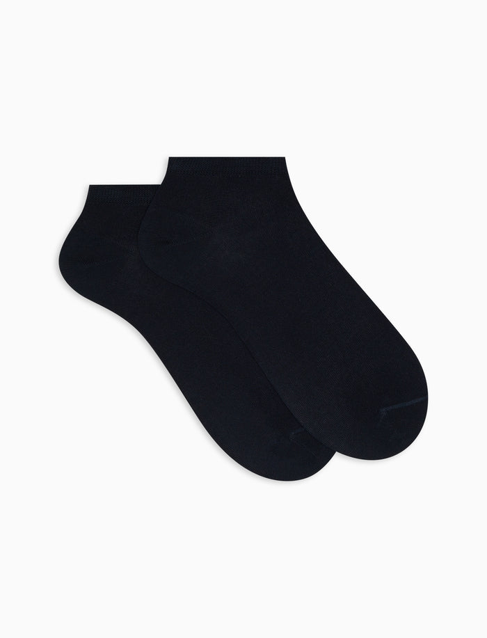 Calze fantasmini uomo cotone blu tinta unita - Gallo 1927 - Official Online Shop