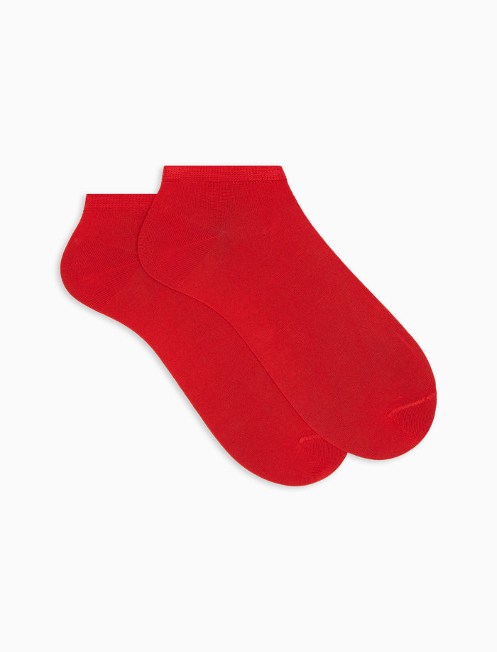 Calze fantasmini uomo cotone tinta unita rosso - Gallo 1927 - Official Online Shop