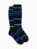Calze lunghe bambino cotone blu righe multicolor - Gallo 1927 - Official Online Shop