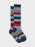 Calze lunghe bambino cotone blu/iris righe multicolor - Gallo 1927 - Official Online Shop