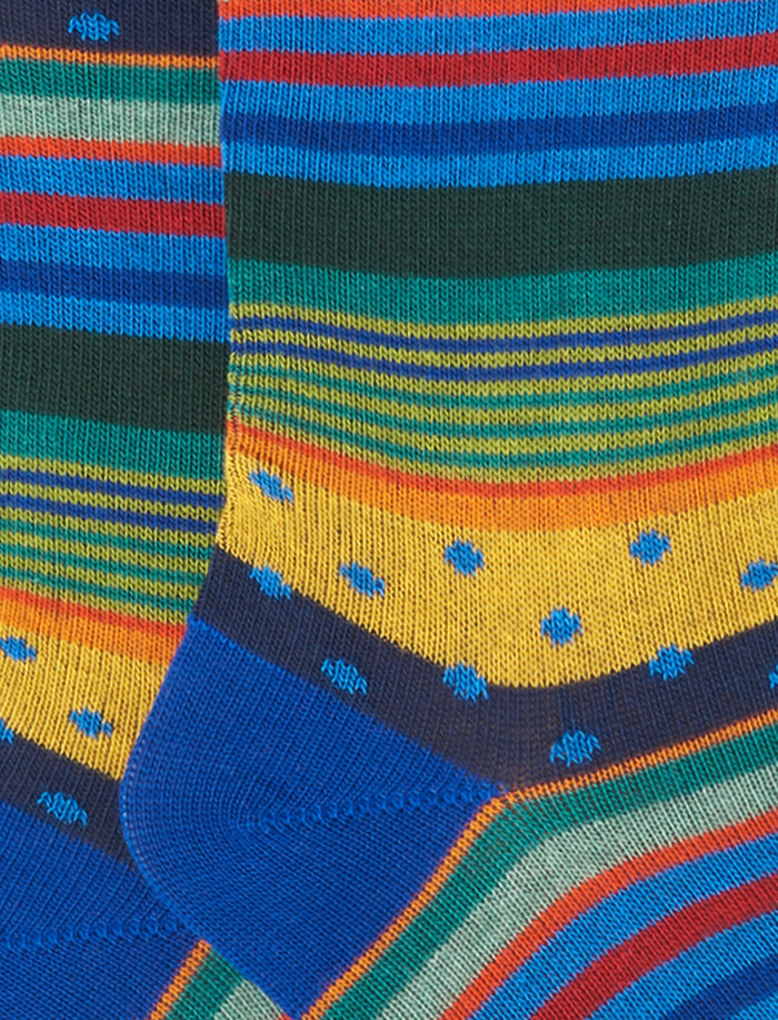 Calze lunghe bambino cotone copiativo fantasia mix righe e pois - Gallo 1927 - Official Online Shop