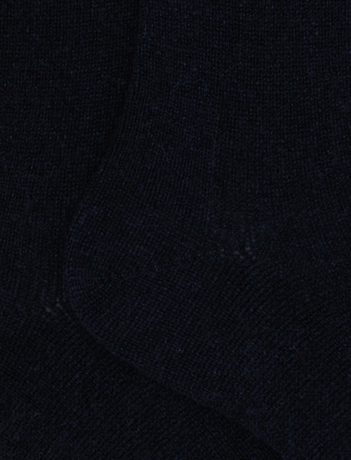 Calze lunghe donna cashmere blu tinta unita - Gallo 1927 - Official Online Shop