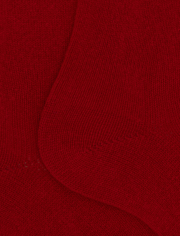 Calze lunghe donna cashmere rosso tinta unita - Gallo 1927 - Official Online Shop
