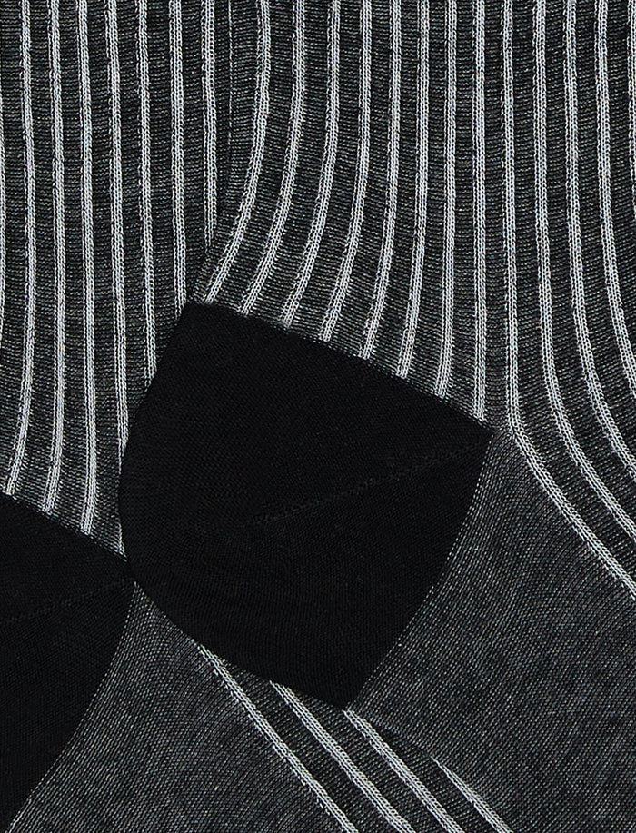 Calze lunghe donna cotone fantasia twin rib nero - Gallo 1927 - Official Online Shop