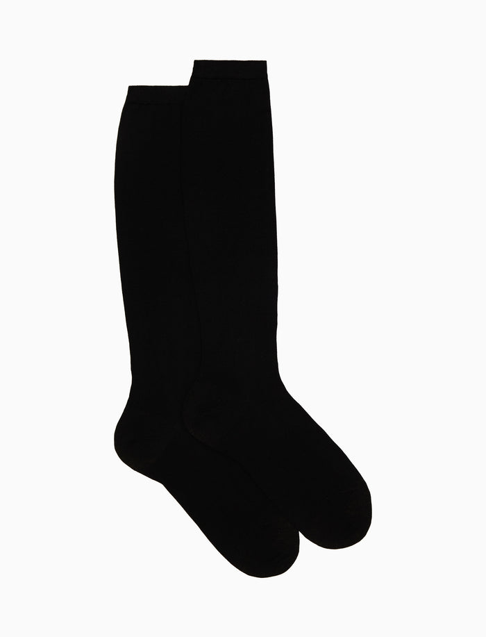 Calze lunghe donna lana nero tinta unita - Gallo 1927 - Official Online Shop