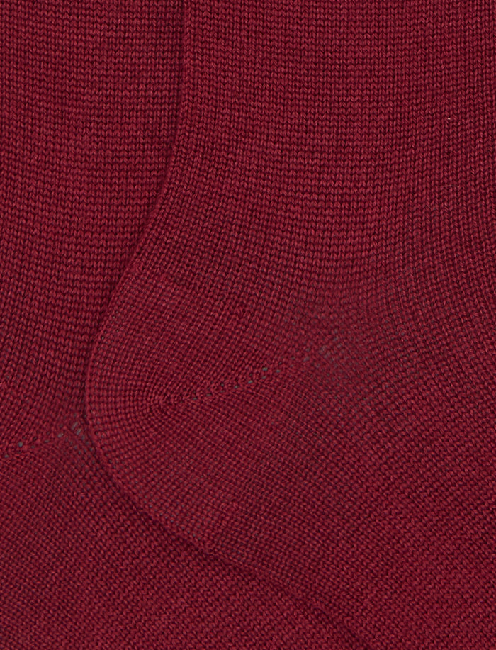 Calze lunghe donna lana, seta e cashmere bordò tinta unita - Gallo 1927 - Official Online Shop