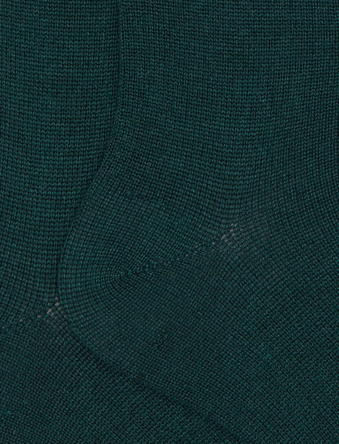 Calze lunghe donna lana, seta e cashmere verde tinta unita - Gallo 1927 - Official Online Shop