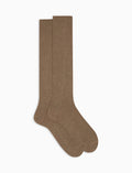 Calze lunghe uomo cashmere beige tinta unita - Gallo 1927 - Official Online Shop