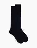 Calze lunghe uomo cashmere costa blu tinta unita - Gallo 1927 - Official Online Shop