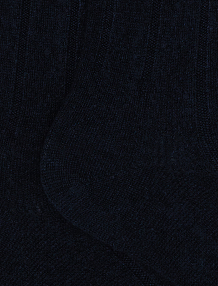 Calze lunghe uomo cashmere costa blu tinta unita - Gallo 1927 - Official Online Shop