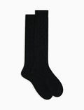 Calze lunghe uomo cashmere costa grigio tinta unita - Gallo 1927 - Official Online Shop