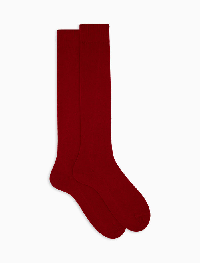 Calze lunghe uomo cashmere mattone tinta unita - Gallo 1927 - Official Online Shop