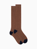 Calze lunghe uomo cotone beige fantasia pois - Gallo 1927 - Official Online Shop