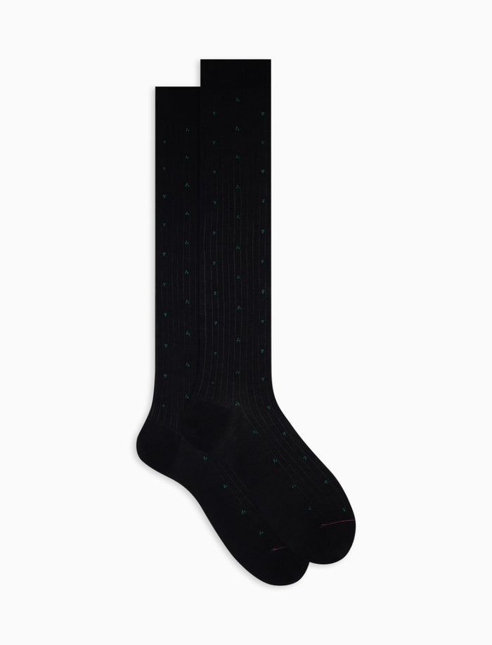 Calze lunghe uomo cotone blu con ricamo avio - Gallo 1927 - Official Online Shop