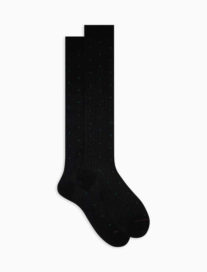 Calze lunghe uomo cotone blu con ricamo bottiglia - Gallo 1927 - Official Online Shop