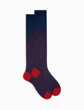 Calze lunghe uomo cotone blu fantasia pois su cangiante - Gallo 1927 - Official Online Shop