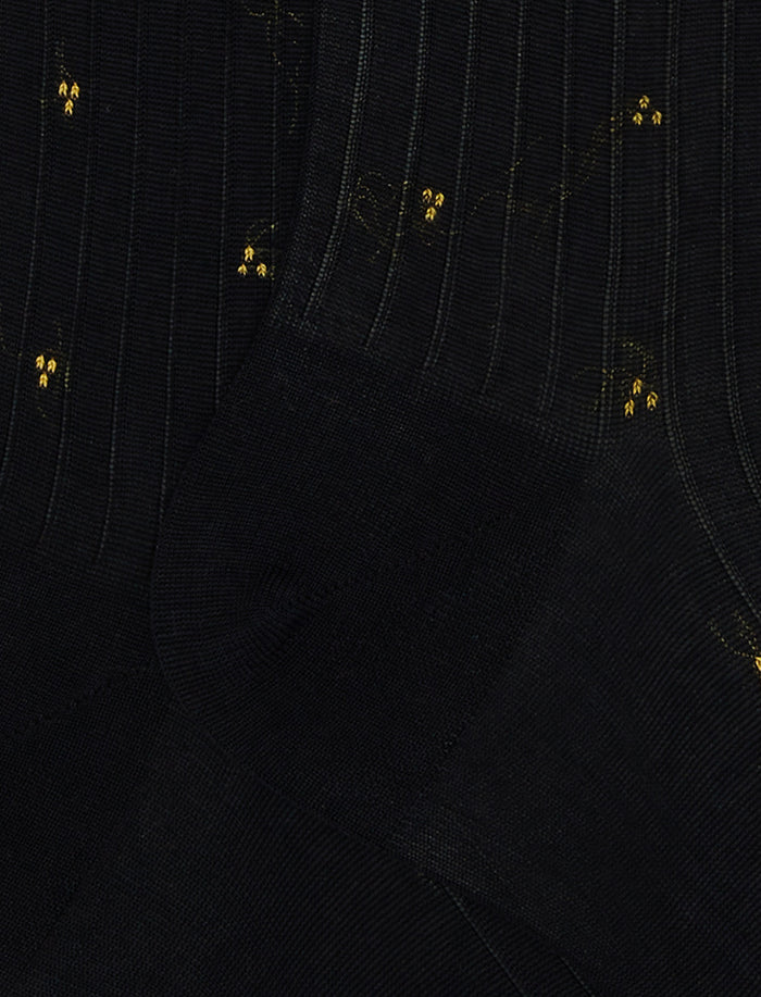 Calze lunghe uomo cotone blu ricamate - Gallo 1927 - Official Online Shop