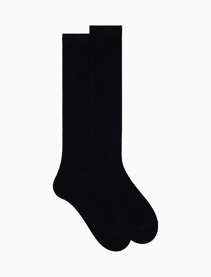 Calze lunghe uomo cotone blu tinta unita - Gallo 1927 - Official Online Shop