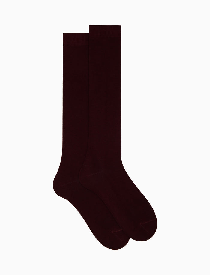 Calze lunghe uomo cotone bordò tinta unita - Gallo 1927 - Official Online Shop