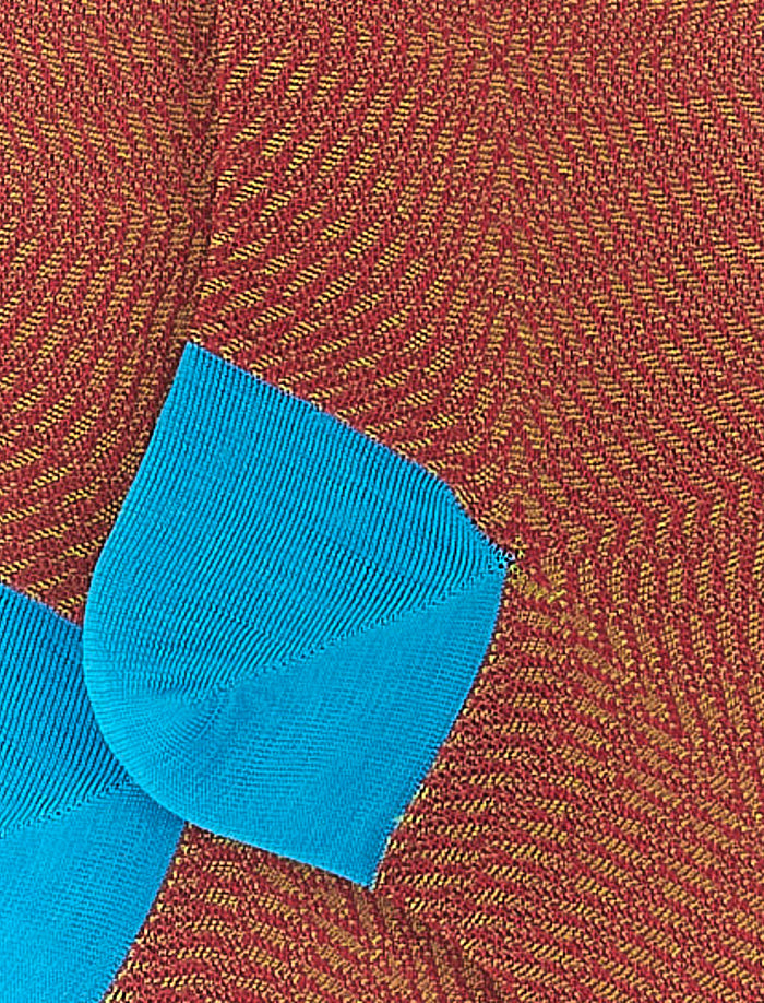 Calze lunghe uomo cotone carminio fantasia rombi - Gallo 1927 - Official Online Shop