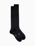 Calze lunghe uomo cotone chiffon blu tinta unita - Gallo 1927 - Official Online Shop