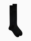 Calze lunghe uomo cotone chiffon nero tinta unita - Gallo 1927 - Official Online Shop