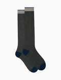 Calze lunghe uomo cotone e cashmere sasso tinta unita e contrasti - Gallo 1927 - Official Online Shop